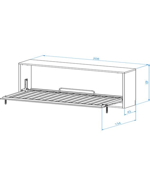 Cama rebatível horizontal Mio Canela/Branco-5