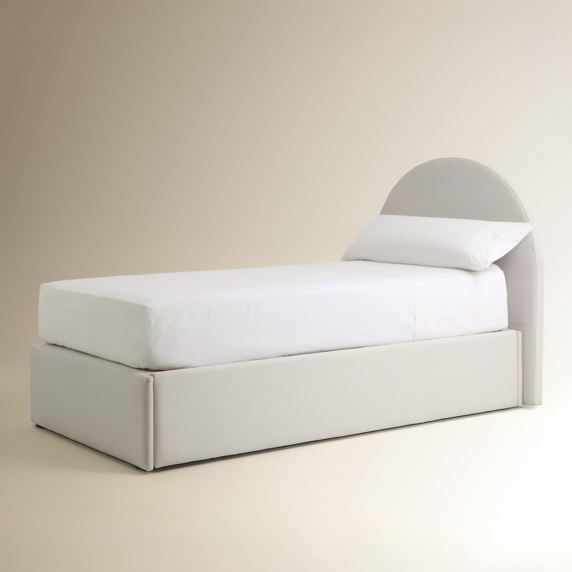 Cama Individual Estofada com Armazenamento Gala Branco-2