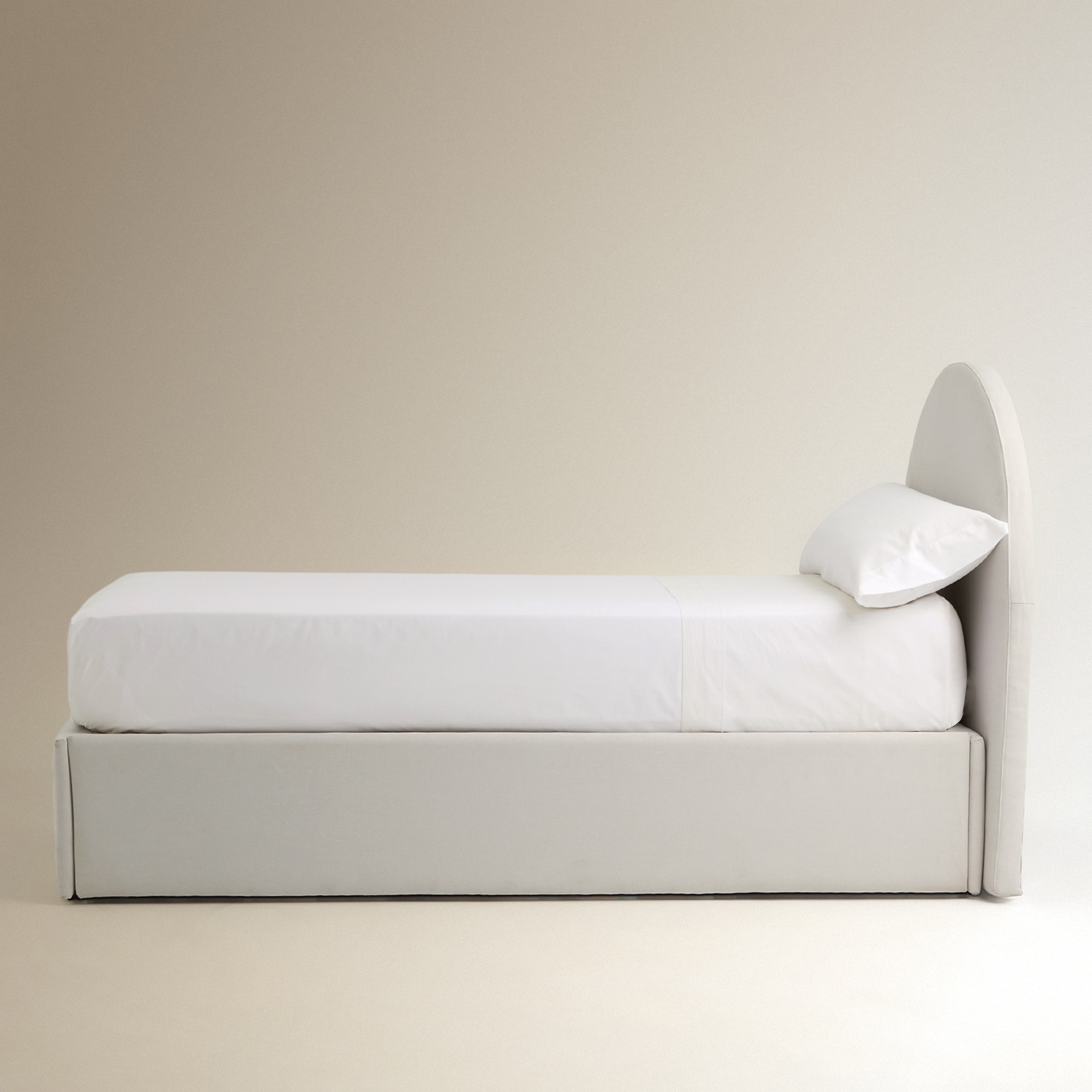 Cama Individual Estofada com Armazenamento Gala Branco-3