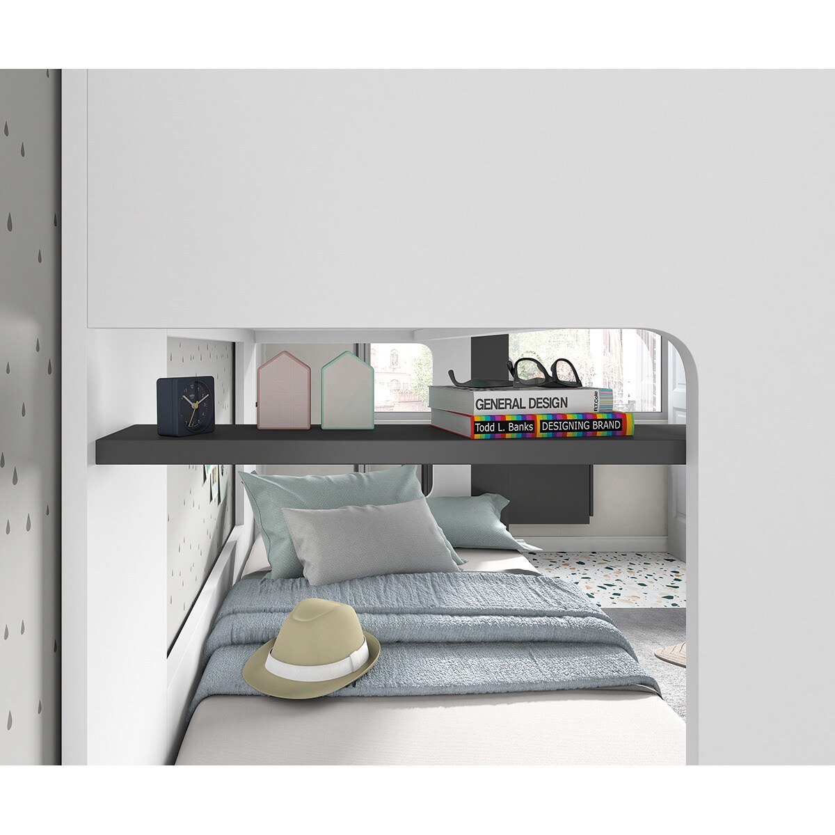 Litera con cama nido New Planet El Corte Inglés - Blanco / Pizarra Blanco / Pizarra-5