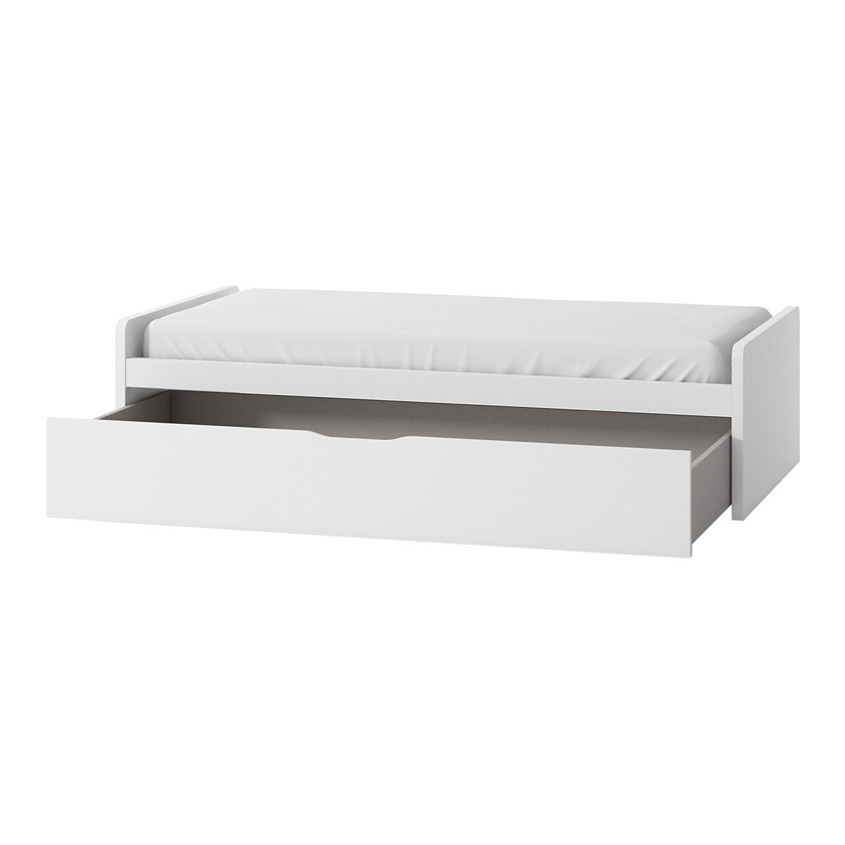 Cama con 1 cajón y cabeceros bajos Mio El Corte Inglés - Blanco Blanco-2