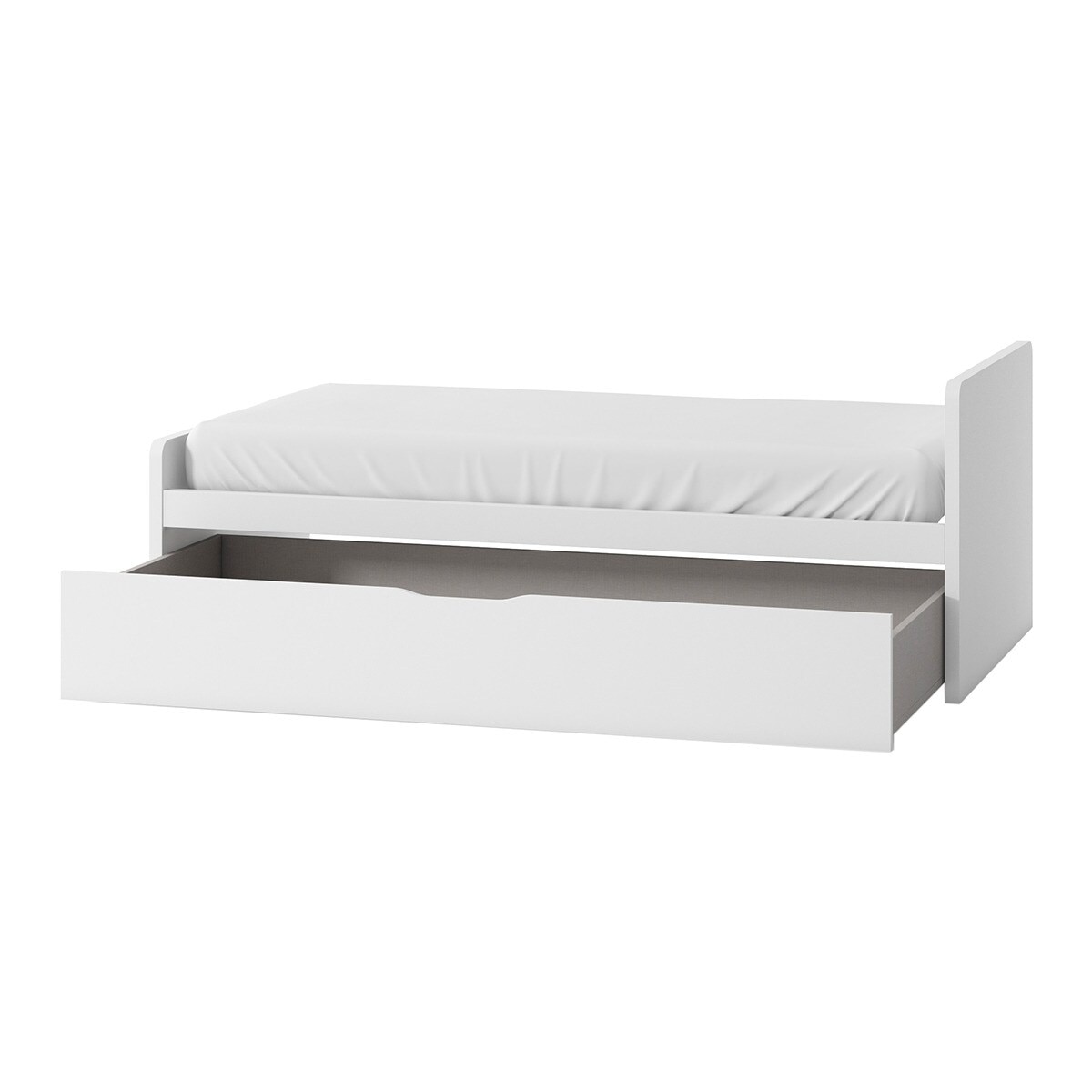 Cama con 1 cajón y cabecero derecho alto Mio El Corte Inglés - Blanco Blanco-2