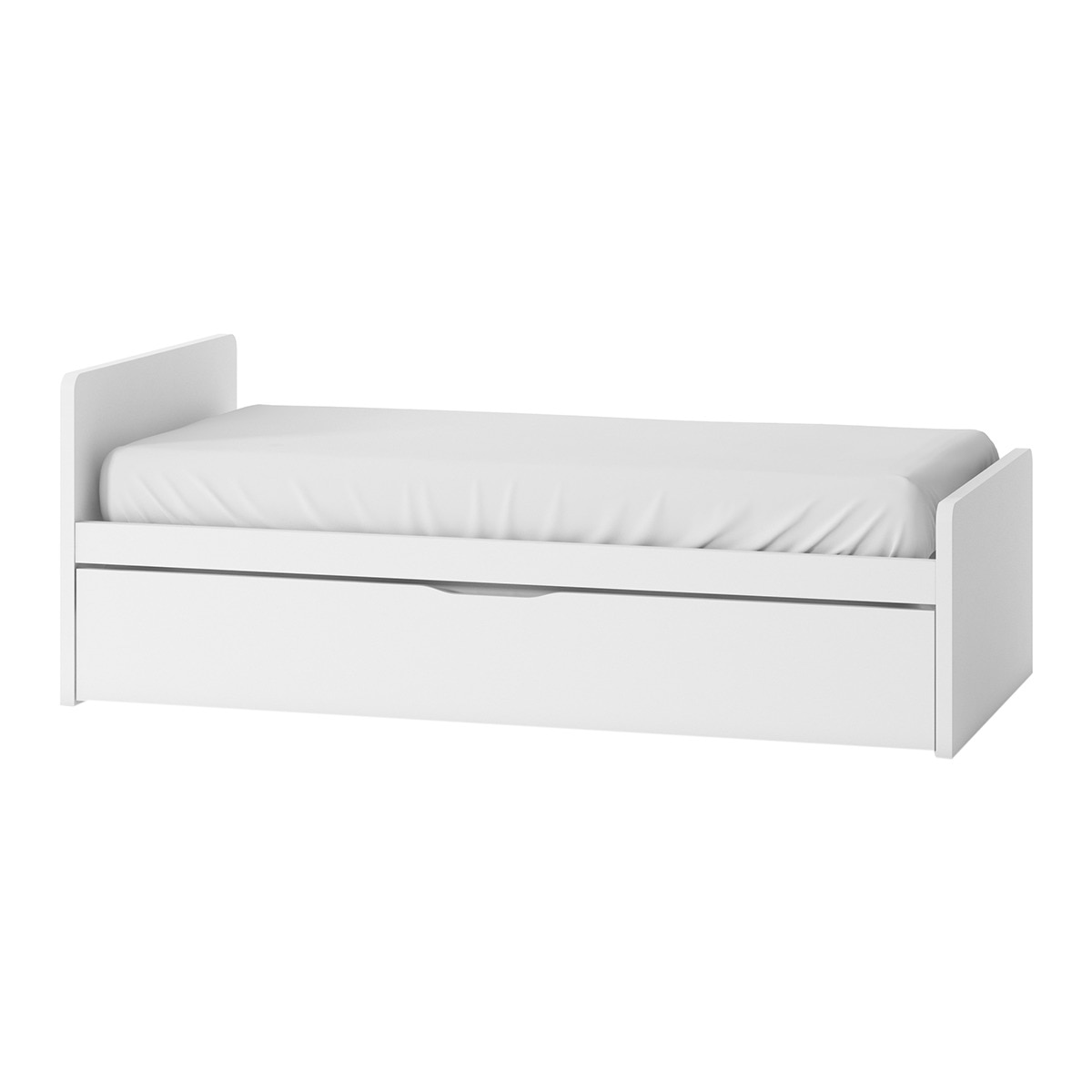 Cama con 1 cajón y cabecero izquierdo alto Mio El Corte Inglés - Blanco Blanco-1