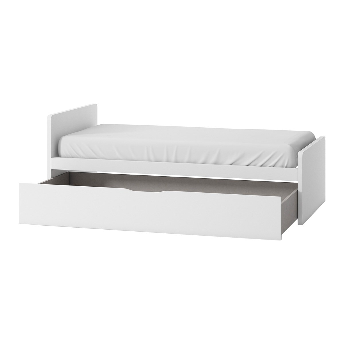 Cama con 1 cajón y cabecero izquierdo alto Mio El Corte Inglés - Blanco Blanco-2