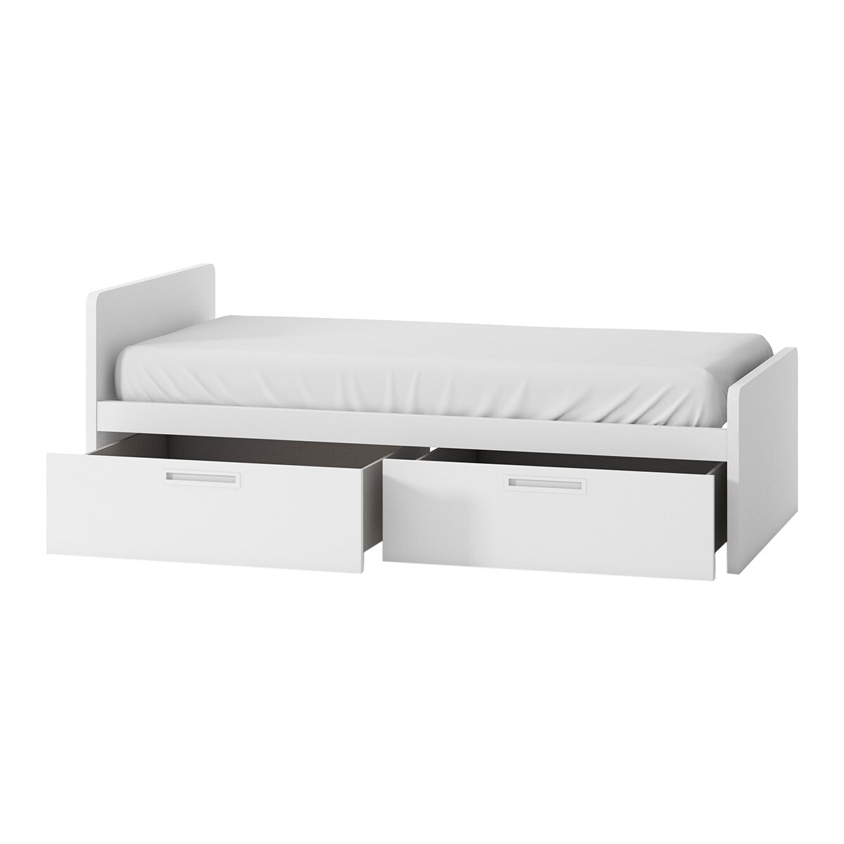 Cama con 2 cajones y costado izquierdo alto Mio El Corte Inglés - Blanco Blanco-2