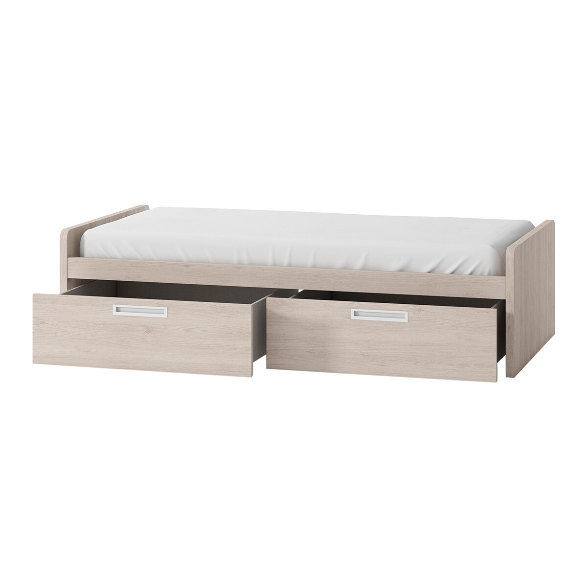 Cama com 2 gavetas e cabeceiras baixas Mio Areia-2