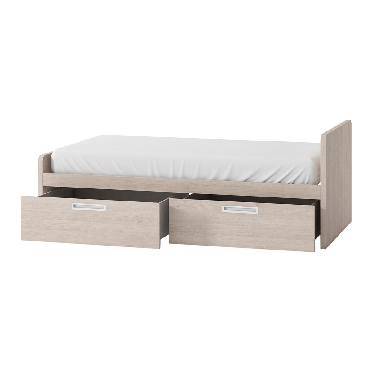 Cama com 2 gavetas e encosto direito alto Mio Areia-2