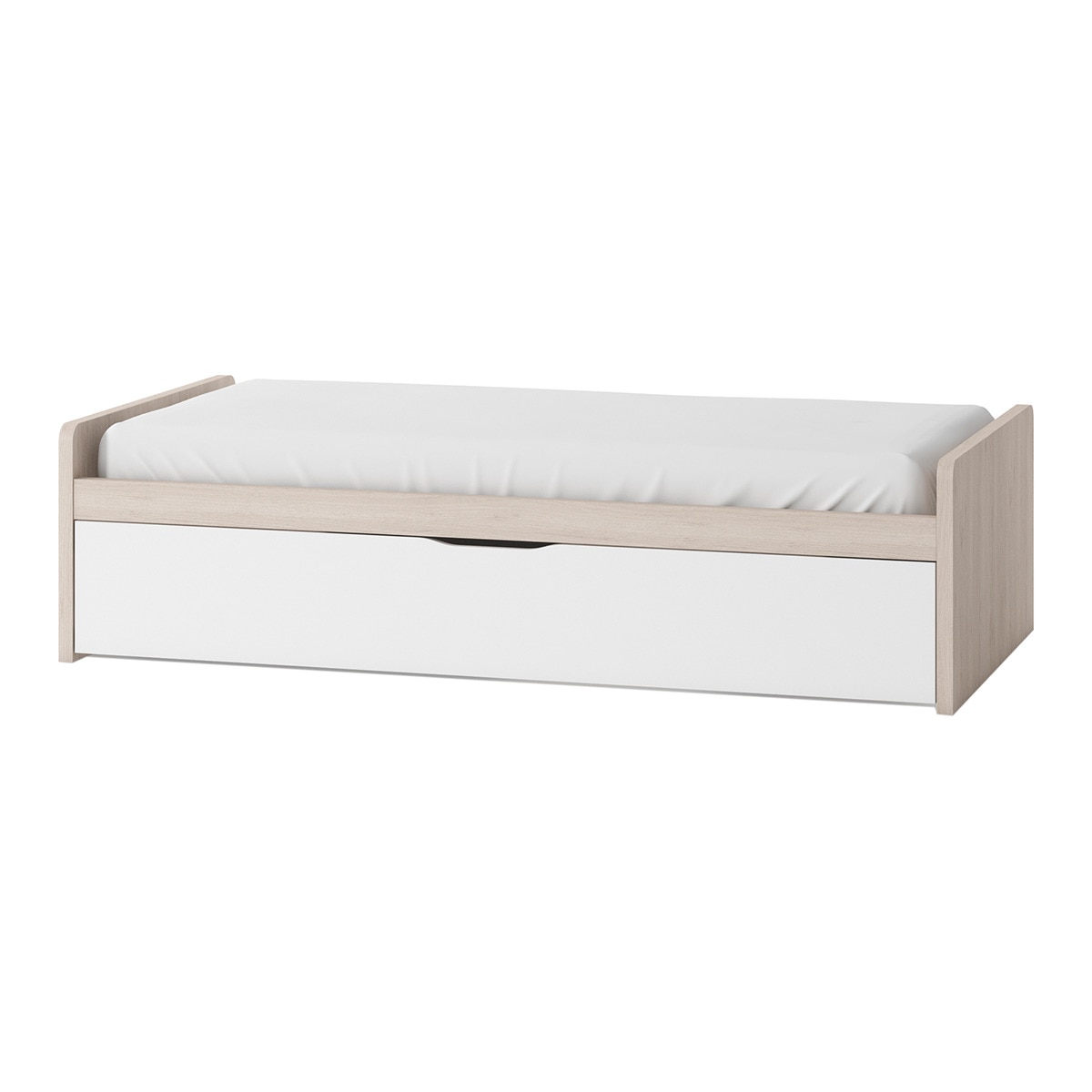 Cama con 1 cajón y cabeceros bajos Mio El Corte Inglés - Arena / Blanco Arena / Blanco-1