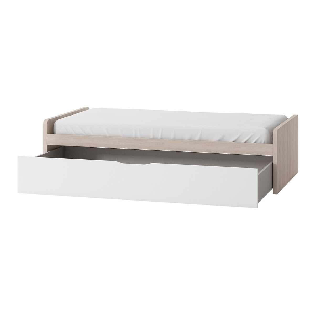 Cama con 1 cajón y cabeceros bajos Mio El Corte Inglés - Arena / Blanco Arena / Blanco-2