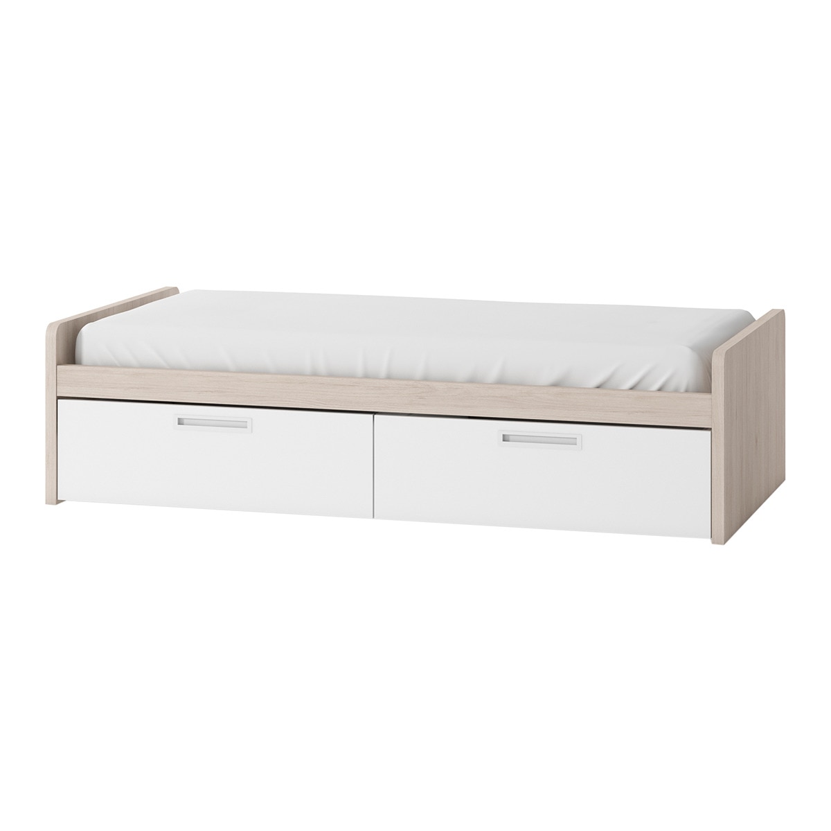 Cama con 2 cajones y cabeceros bajos Mio El Corte Inglés - Arena / Blanco Arena / Blanco-1