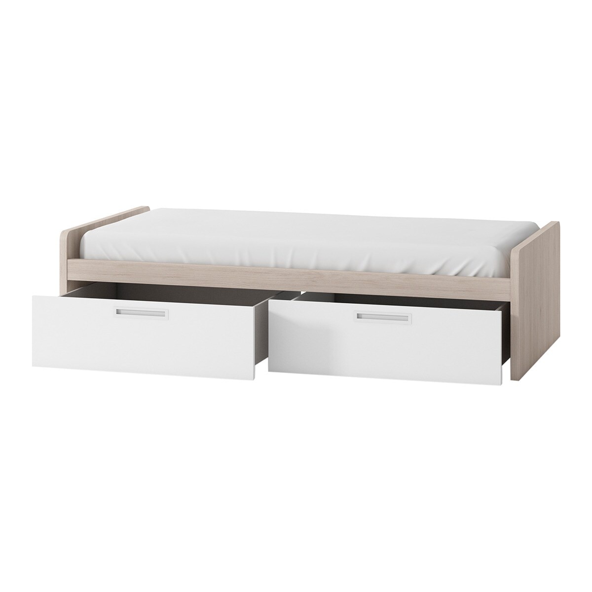 Cama con 2 cajones y cabeceros bajos Mio El Corte Inglés - Arena / Blanco Arena / Blanco-2