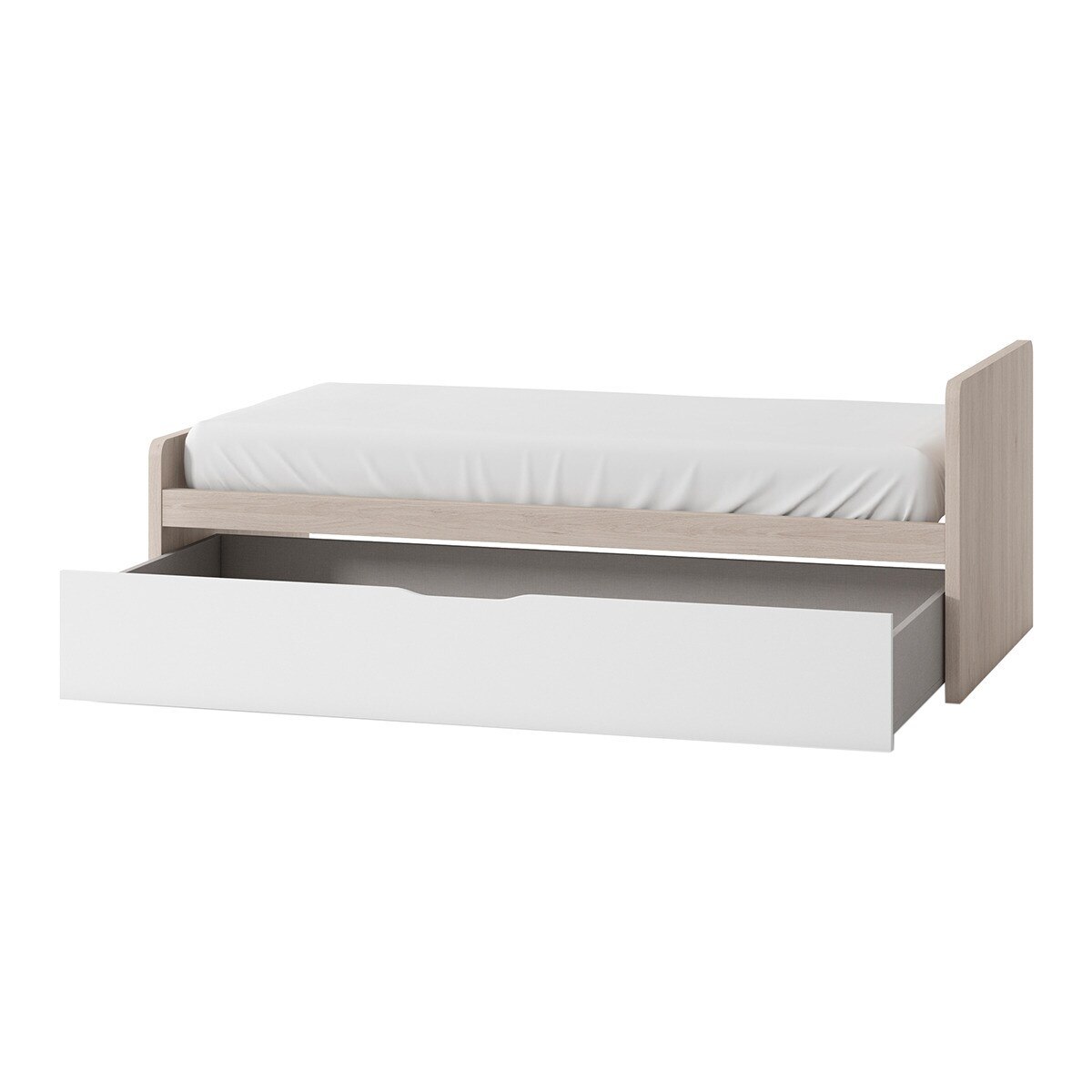 Cama con 1 cajón y cabecero derecho alto Mio El Corte Inglés - Arena / Blanco Arena / Blanco-2