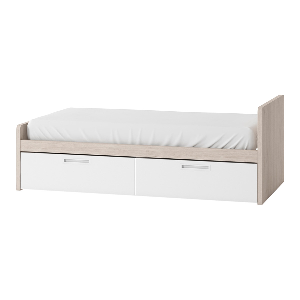 Cama con 2 cajones y costado derecho alto Mio El Corte Inglés - Arena / Blanco Arena / Blanco-1