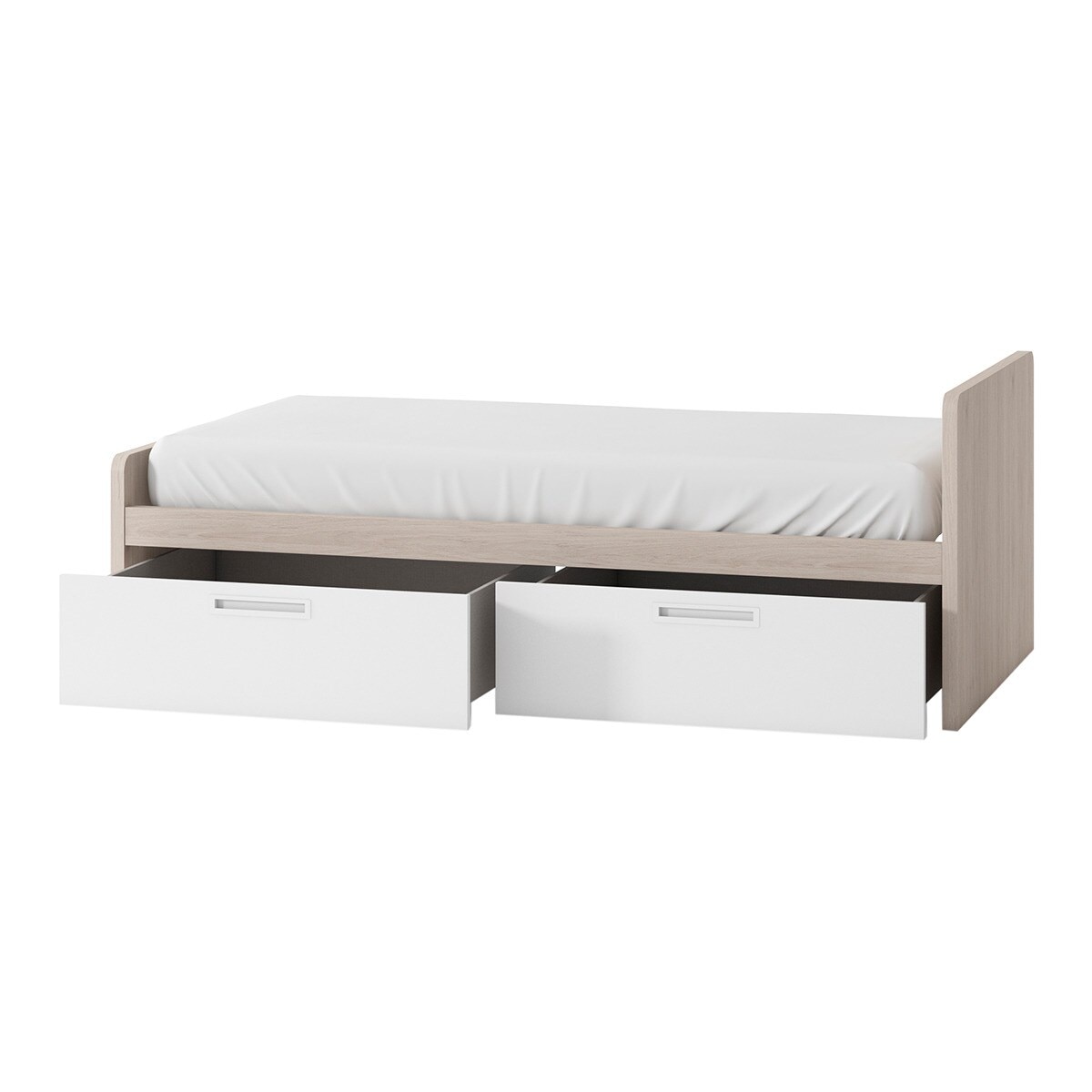 Cama con 2 cajones y costado derecho alto Mio El Corte Inglés - Arena / Blanco Arena / Blanco-2