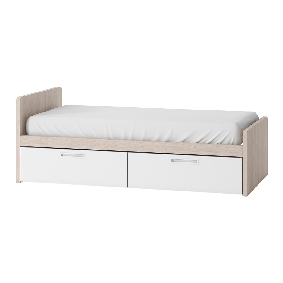 Cama con 2 cajones y costado izquierdo alto Mio El Corte Inglés - Arena / Blanco Arena / Blanco-1