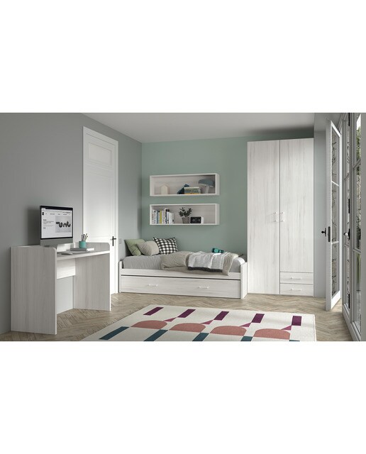 Cama com Gavetão Noel Pedra - Giz-2