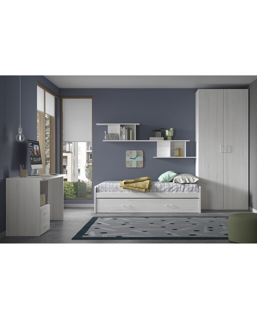 Cama com Gavetão Noel Pedra - Giz-3