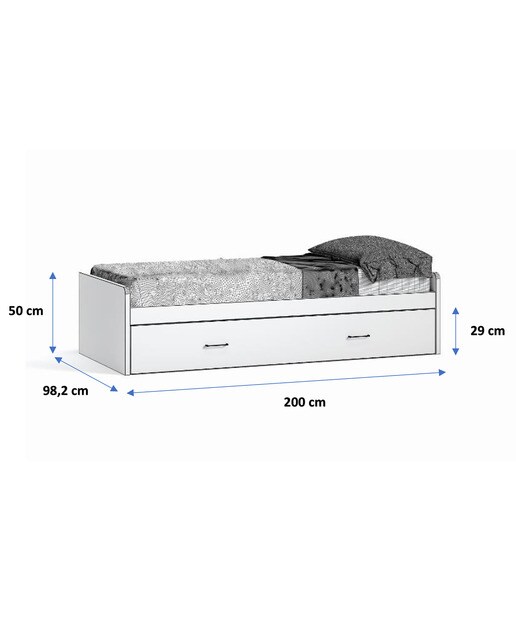 Cama com Gavetão Noel Pedra - Giz-4