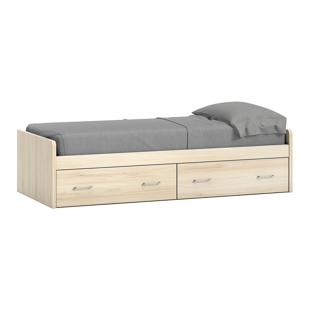 Cama individual con 2 cajones Noel El Corte Inglés - Abedul - Ámbar Abedul - Ámbar-1