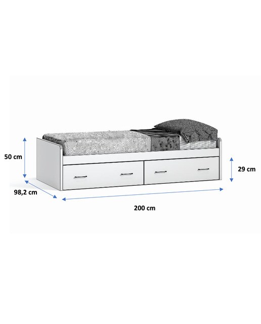 Cama individual con 2 cajones Noel El Corte Inglés - Abedul - Ámbar Abedul - Ámbar-3