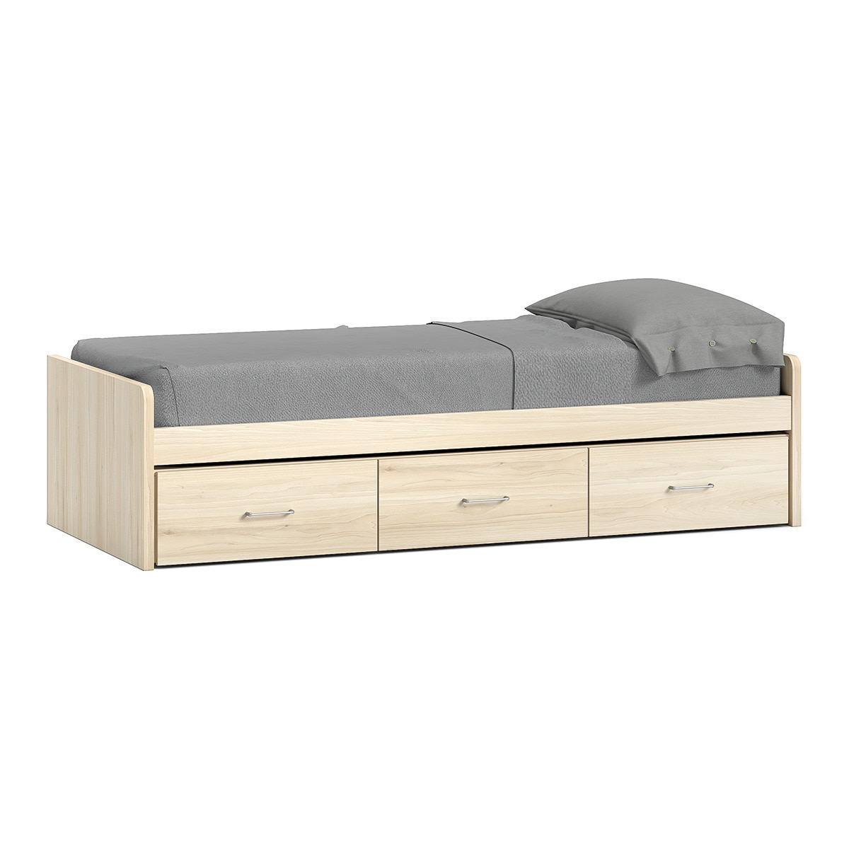Cama individual con 3 cajones Noel El Corte Inglés - Abedul - Ámbar Abedul - Ámbar-1