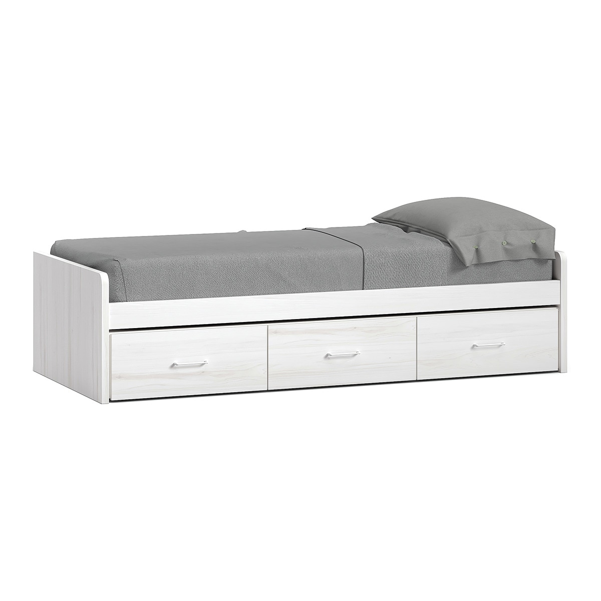 Cama Individual com 3 Gavetas Noel Pedra - Giz-1