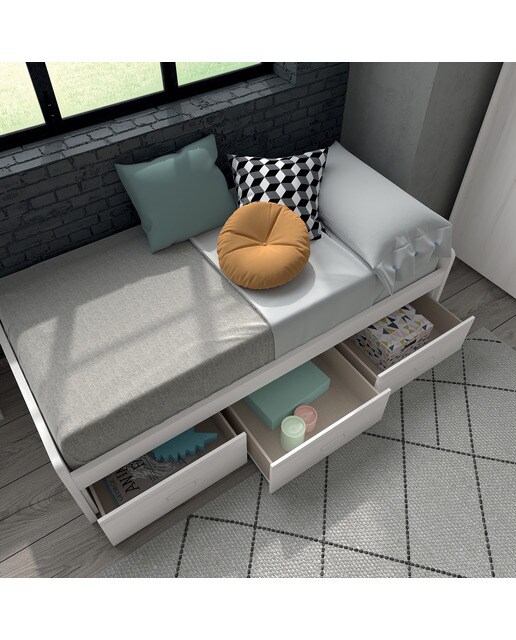Cama Individual com 3 Gavetas Noel Pedra - Giz-3