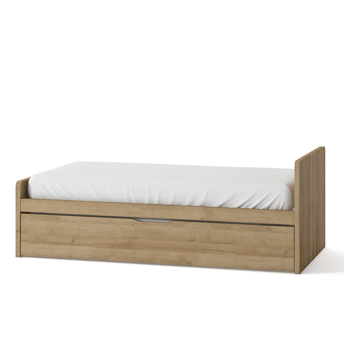 Cama com 1 gaveta e cabeceira direita alta Mio Canela-1