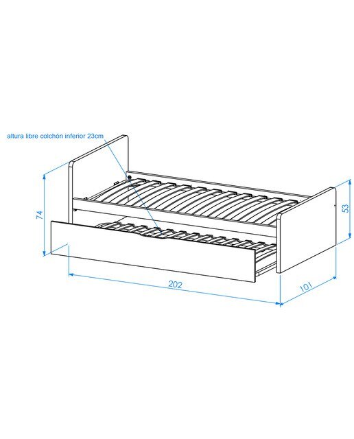 Imagen 2 de Cama nido con costado izquierdo alto Mio El Corte Inglés - Canela Canela
