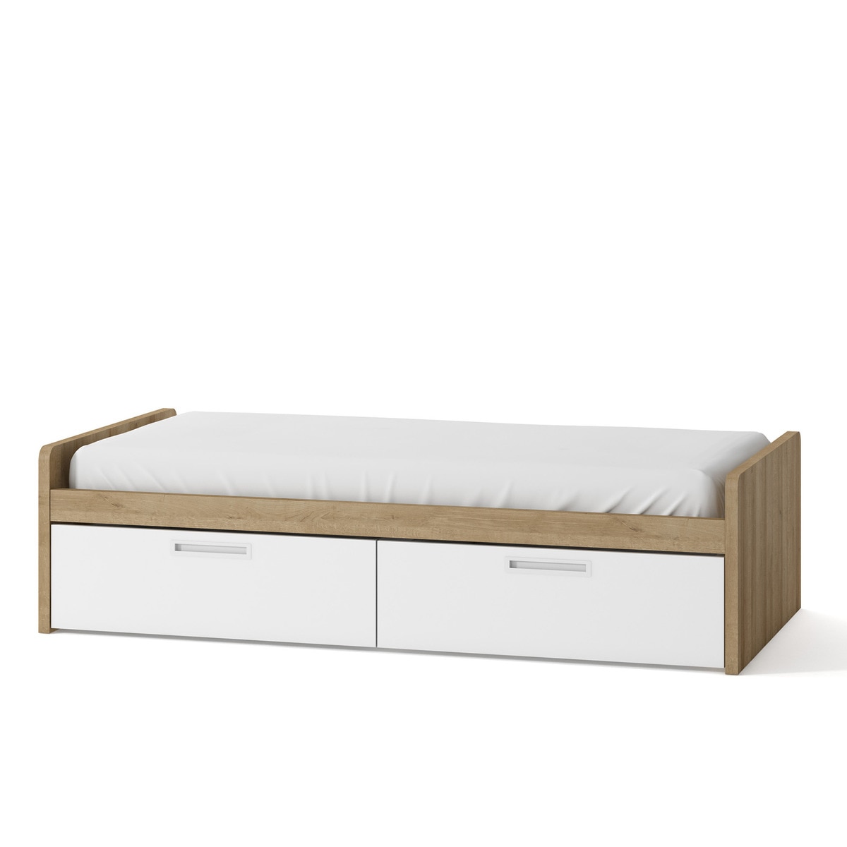 Cama con 2 cajones y cabeceros bajos Mio El Corte Inglés - Canela / Blanco Canela / Blanco-1