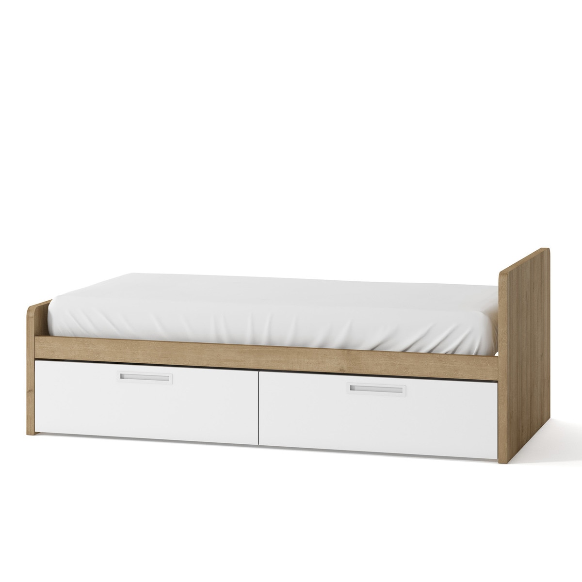 Cama con 2 cajones y costado derecho alto Mio El Corte Inglés - Canela / Blanco Canela / Blanco-1