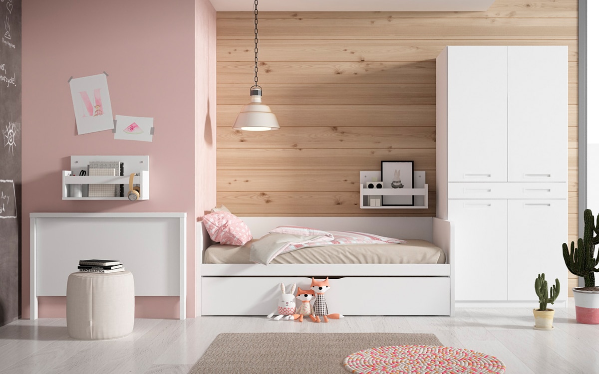 Imagem 0 de Quarto Juvenil com Cama com Gavetão de Encosto Alto Mio