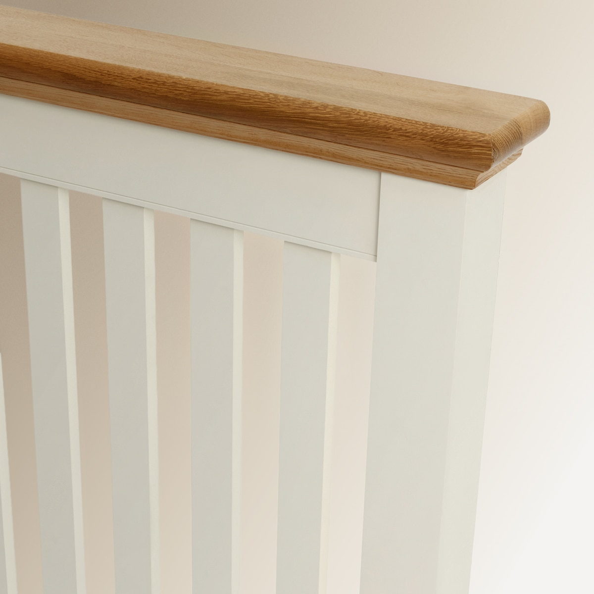 Cabeceira Dupla de Madeira de Carvalho Hampstead Branco-Marfim/Carvalho-4