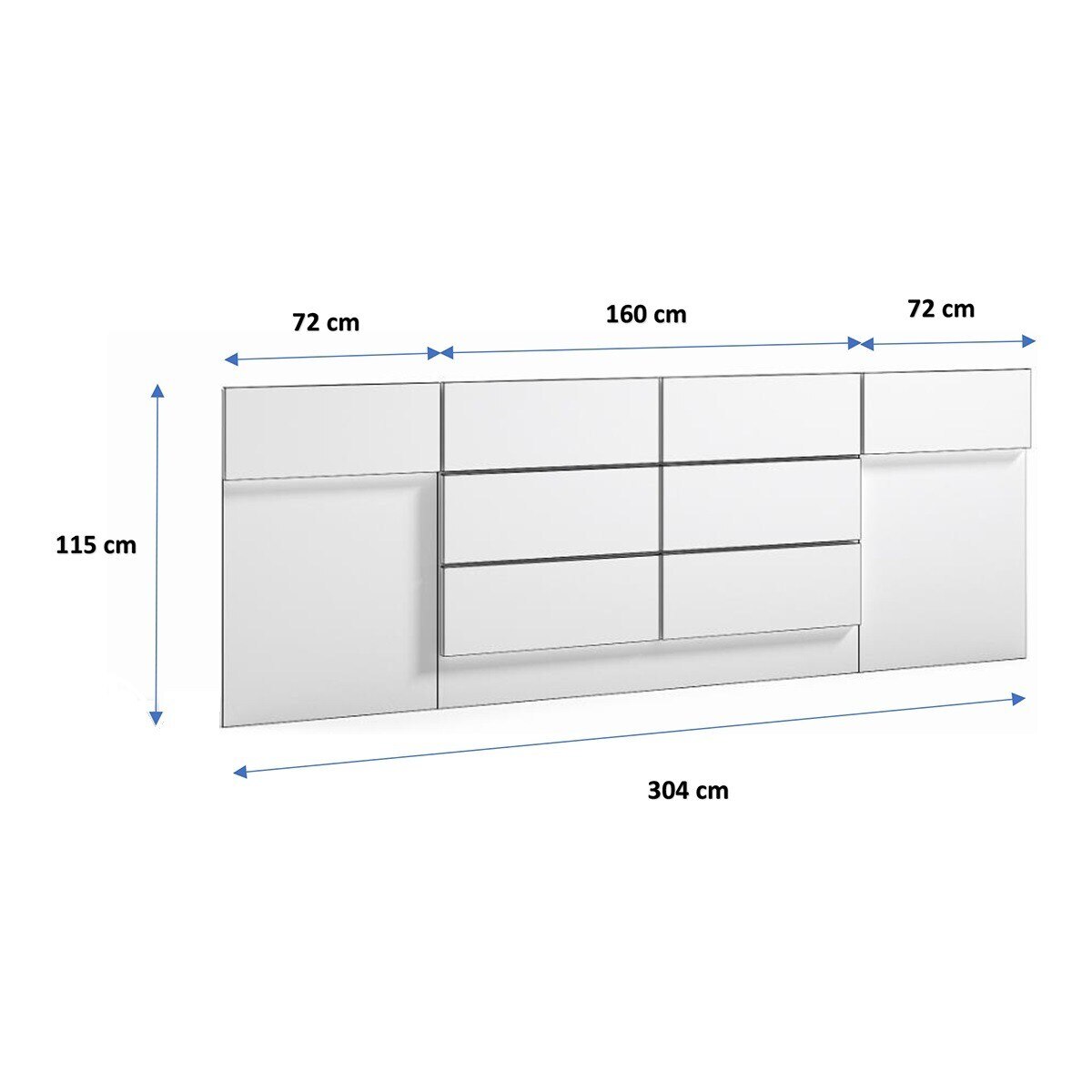 Imagen 2 de Cabecero con alas laterales 150 cm Alan El Corte Inglés - Blanco polar Blanco polar