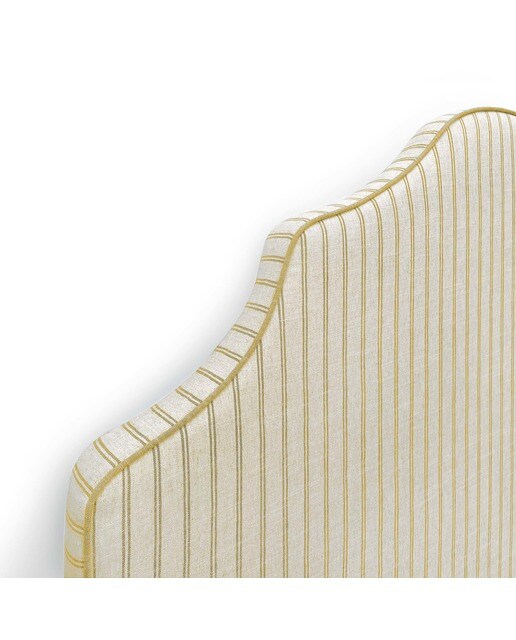 Imagen 2 de Cabecero doble tapizado rayas Harrow - Dilan / Mostaza Cama 135 cm Dilan / Mostaza