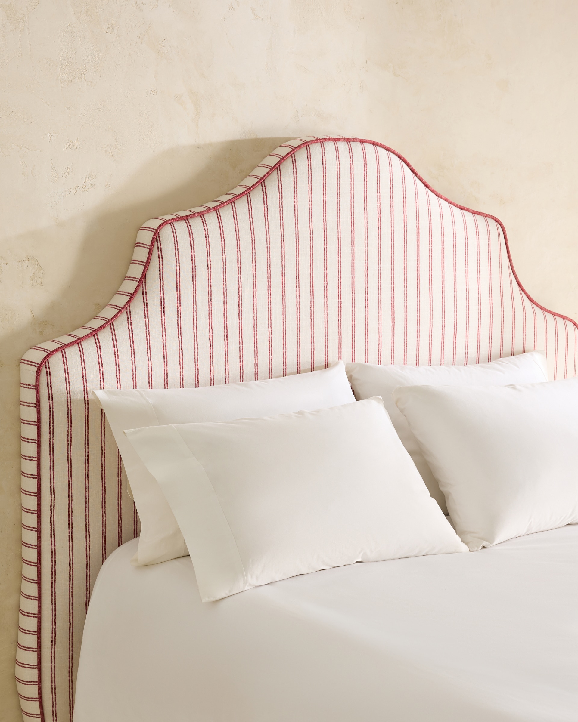 Cabecero doble tapizado rayas Harrow - Sinatra / Burdeos Cama 135 cm Sinatra / Burdeos-1