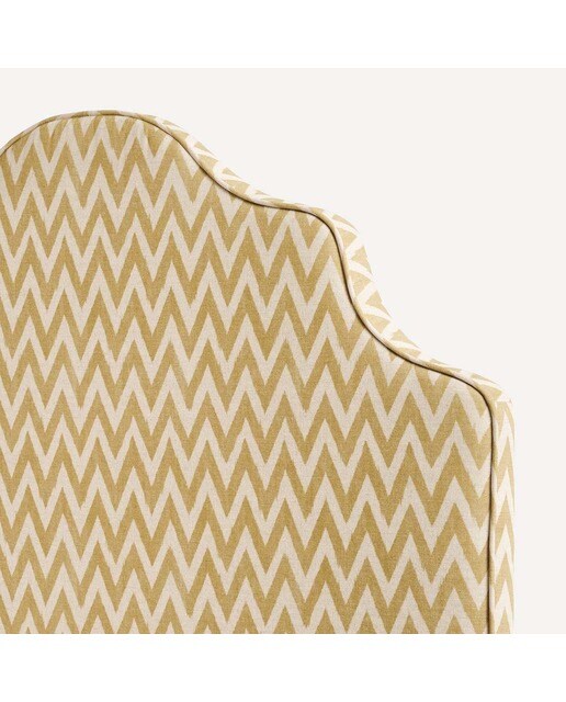 Cabeceira dupla estofada em zigzag Harrow Bege-2