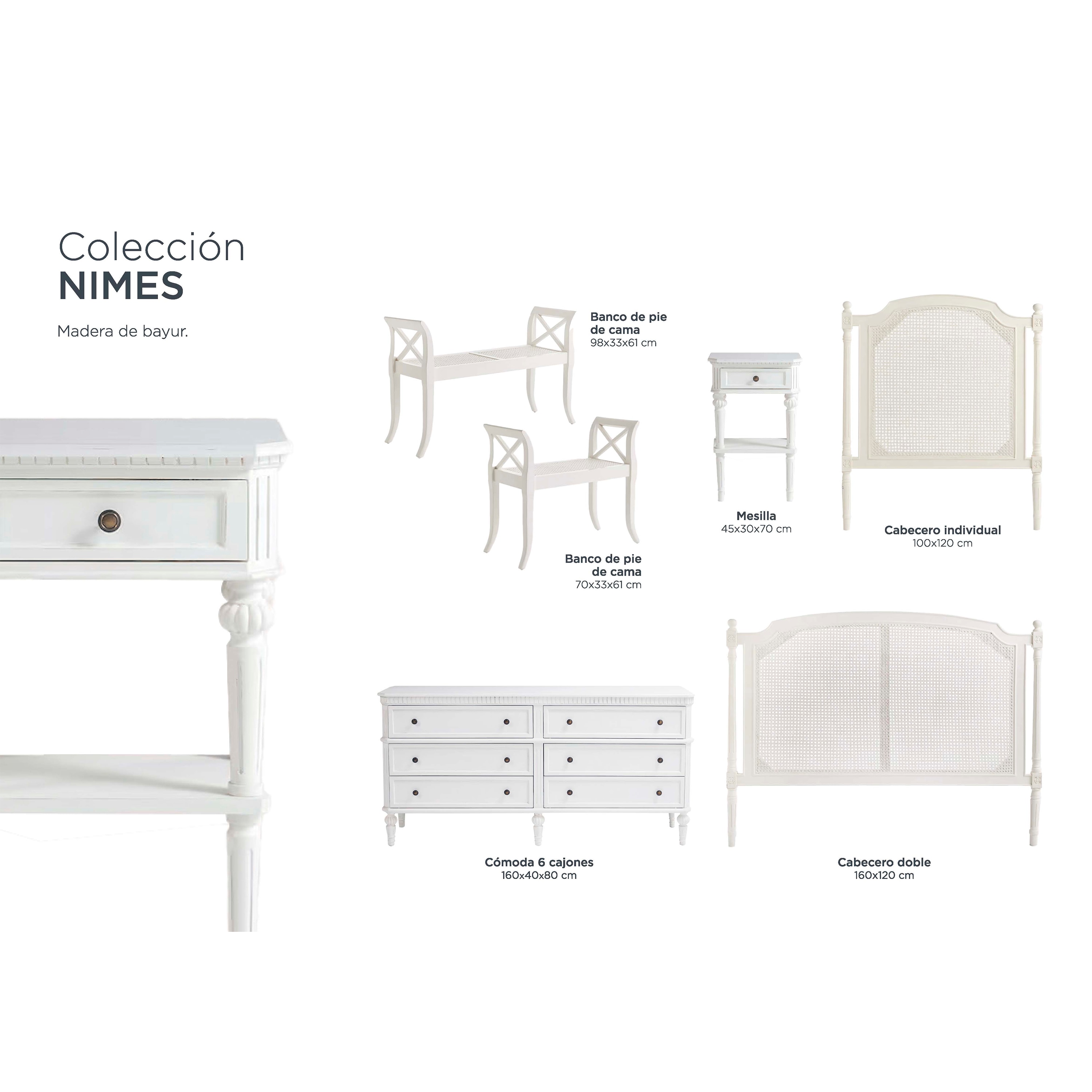 Cabeceira Individual Nimes - 90 cm Branco-5