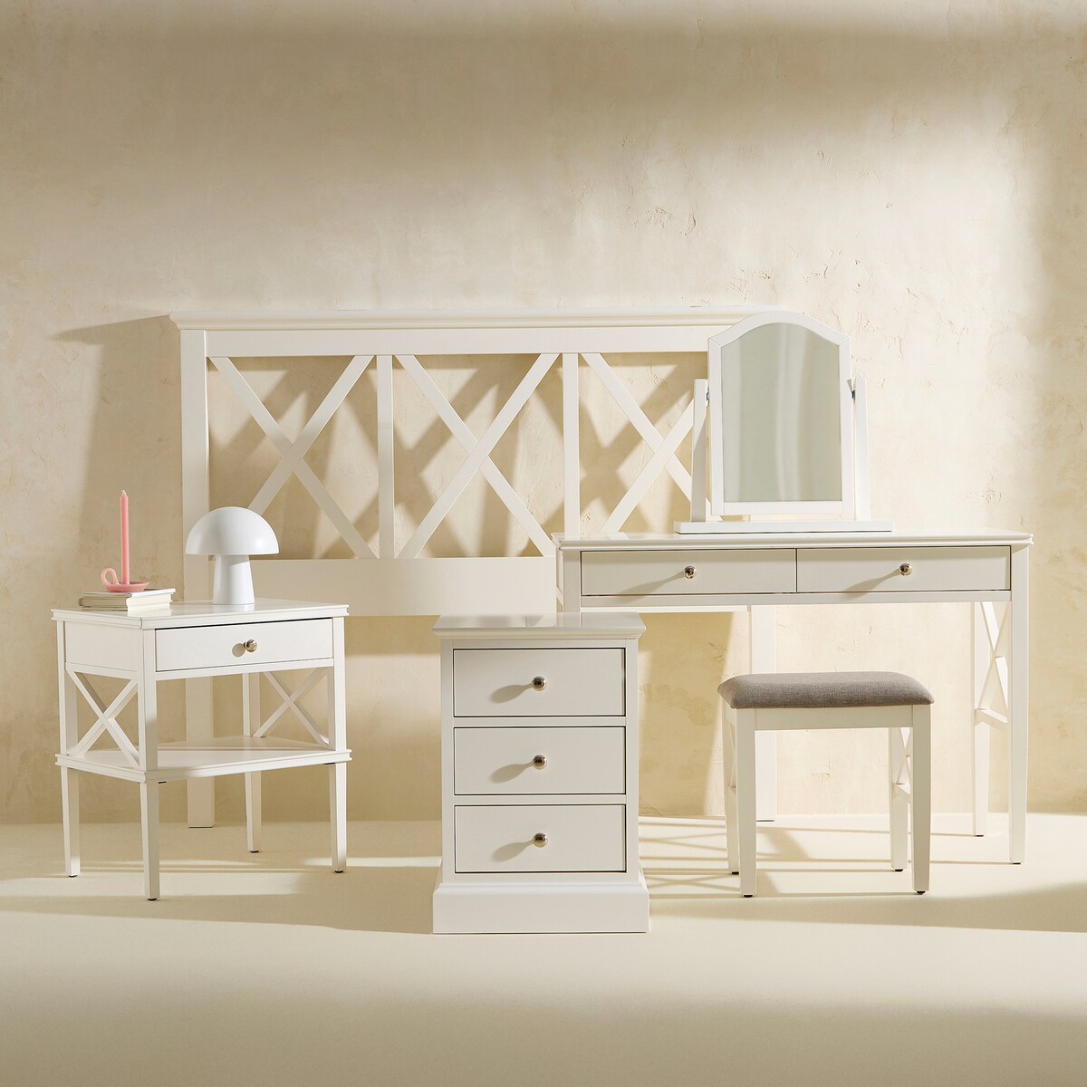 Cabeceira Dupla de Madeira de Faia Caviedes Branco-4