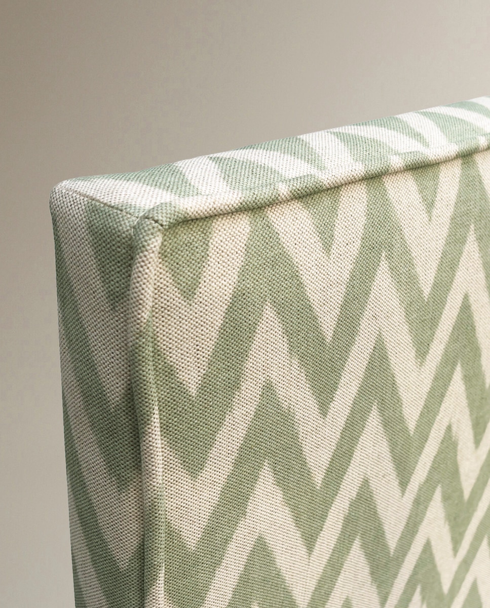 Cabecero doble tapizado zigzag Shiraz - Ikat / Verde Cama 135 cm Ikat / Verde-2