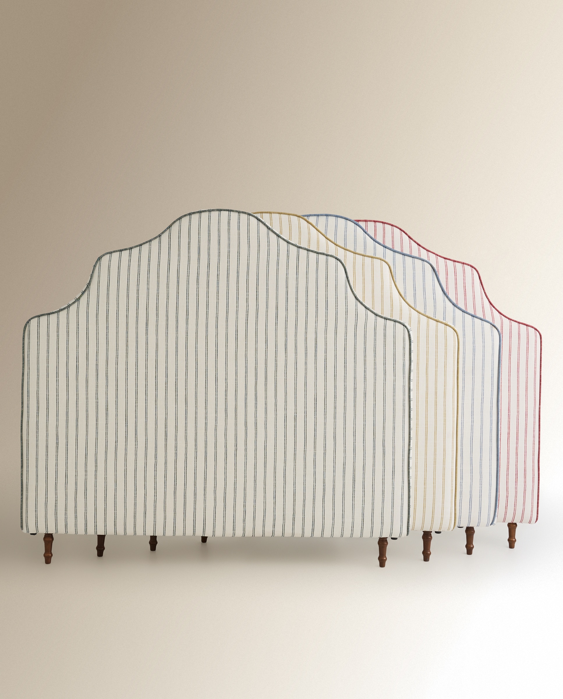 Cabecero doble tapizado rayas Harrow - Sinatra / Azul Cama 135 cm Sinatra / Azul-5