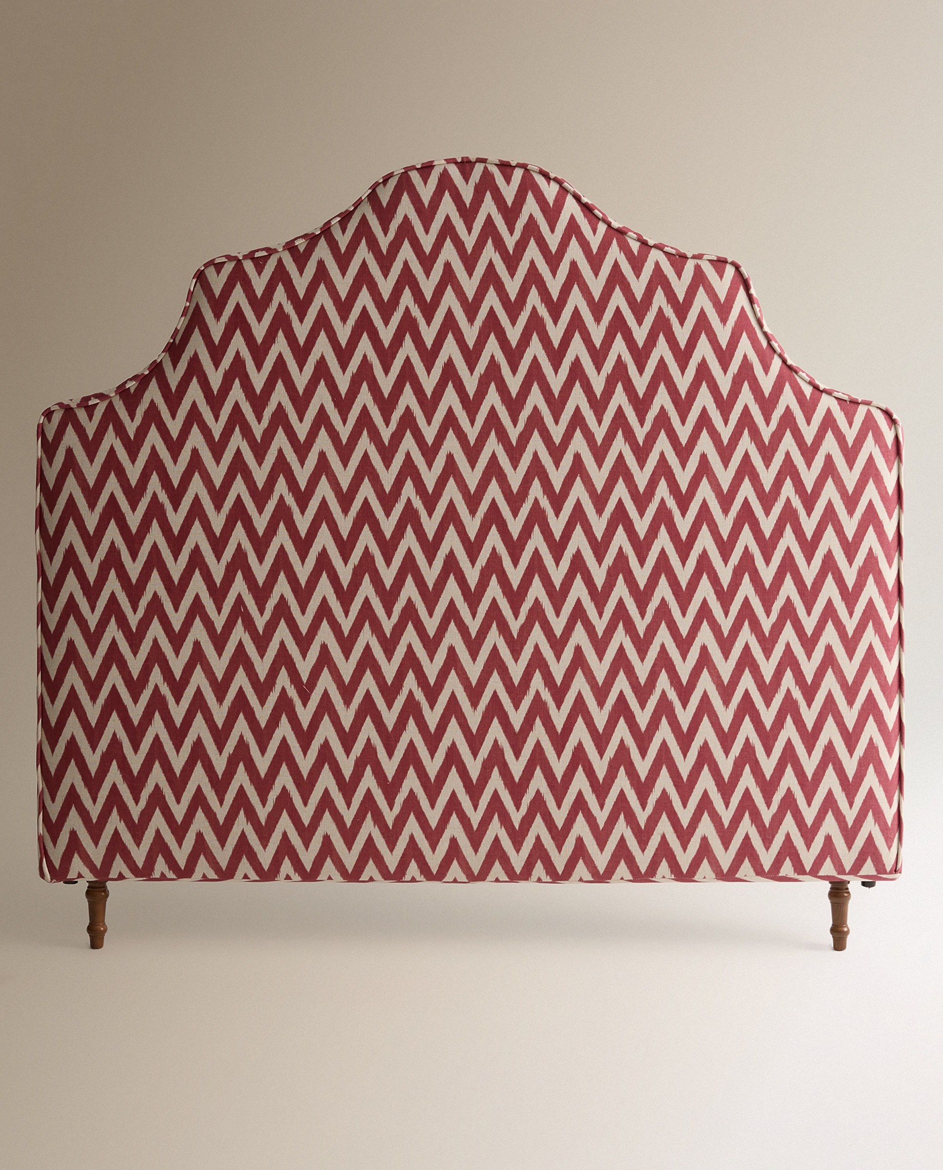 Cabeceira dupla estofada em zigzag Harrow Vermelho-2