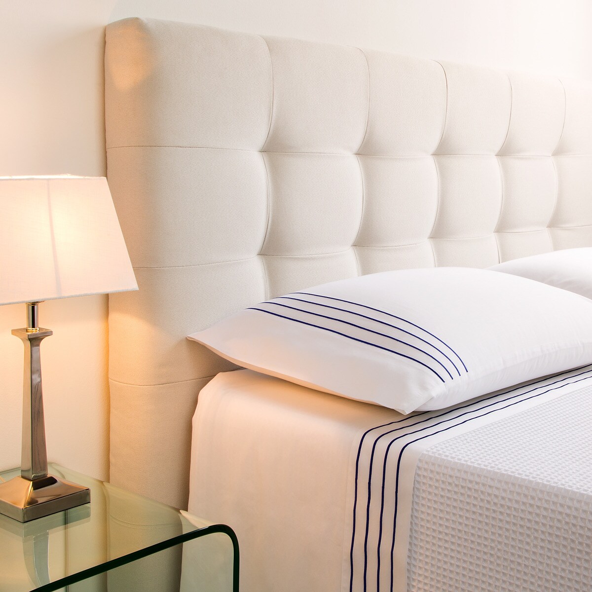 Cabecero individual tapizado Balmoral El Corte Inglés - Coralia / Blanco Cama 90 cm Coralia / Blanco-2