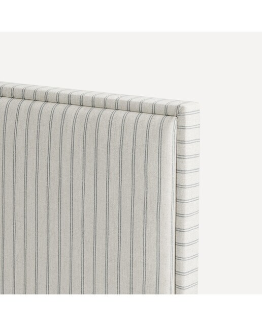Cabecero individual de rayas con fondo beige Porto El Corte Inglés Gris Cama 90 cm Gris-2
