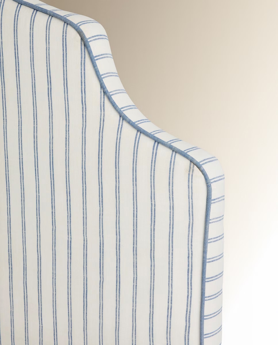 Cabecero individual tapizado rayas Harrow - Sinatra / Azul Cama 90 cm Sinatra / Azul-2