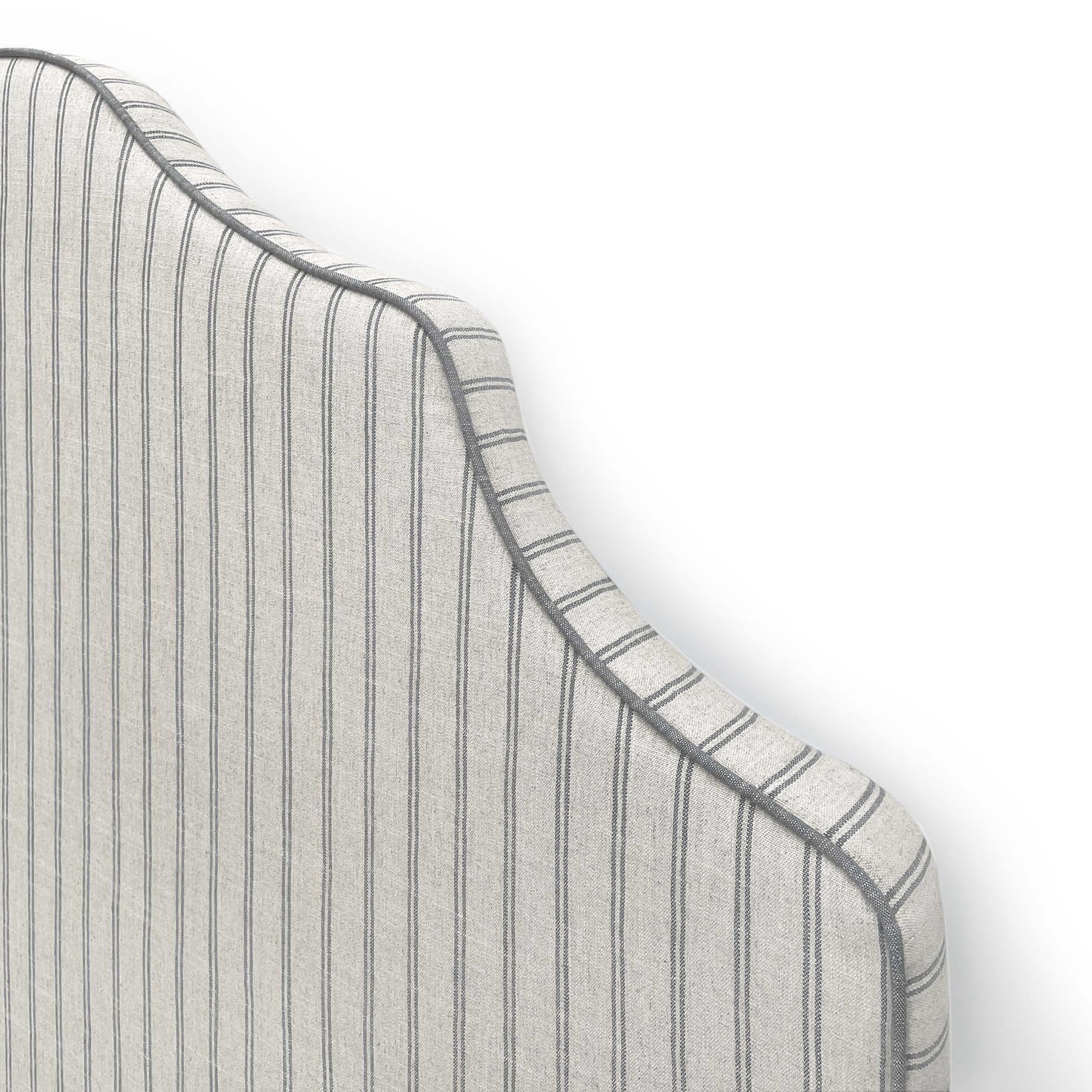 Cabecero individual tapizado rayas Harrow - Dilan / Gris Cama 90 cm Dilan / Gris-3