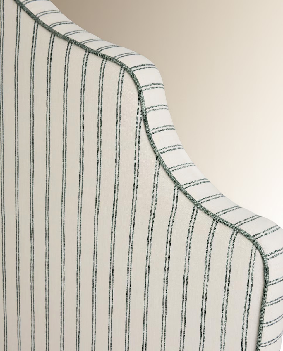 Cabecero individual tapizado rayas Harrow - Sinatra / Verde Cama 90 cm Sinatra / Verde-2