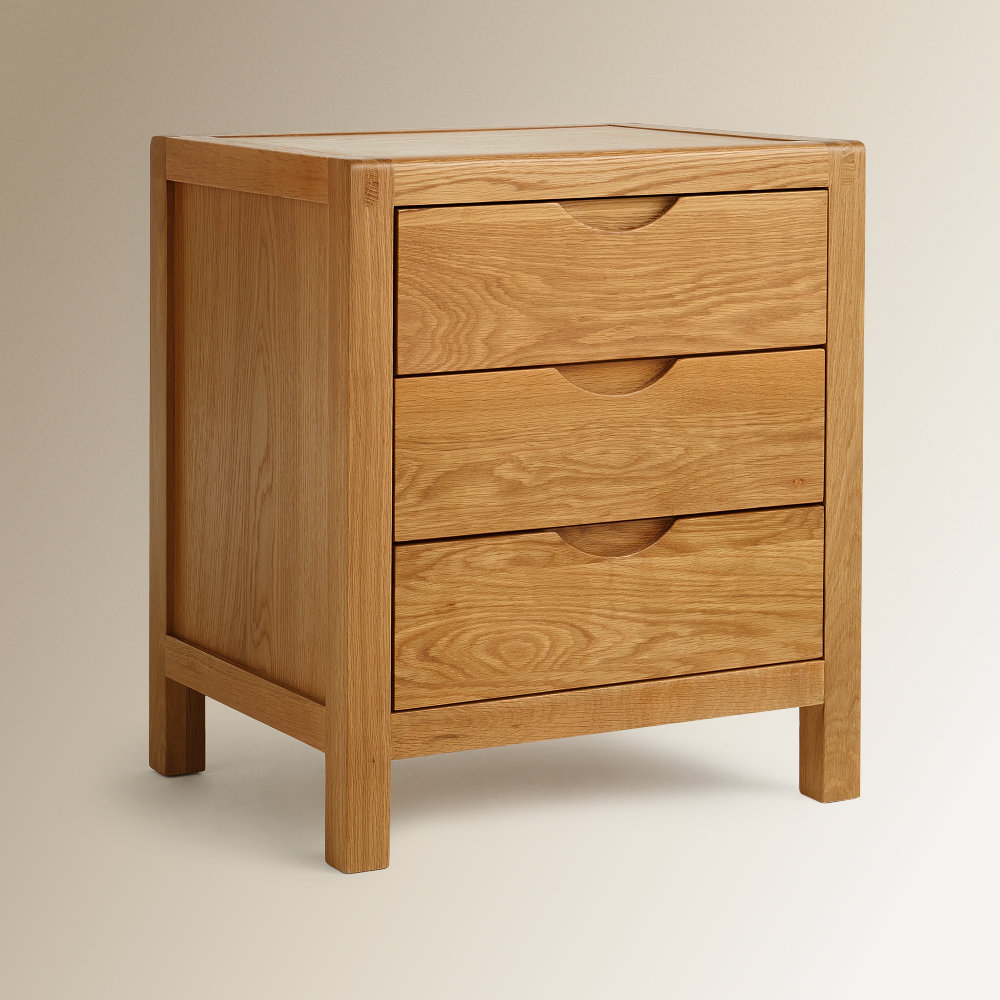 Imagem 0 de Mesa de Cabeceira de Carvalho com 3 Gavetas Nordic