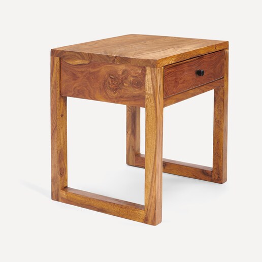 Mesita de noche de madera de palisandro con 1 cajón Bombay El Corte Inglés