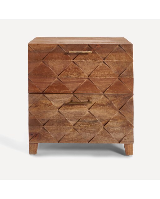 Mesa Auxiliar de Mangueira com 2 Gavetas Tabriz Natural-2
